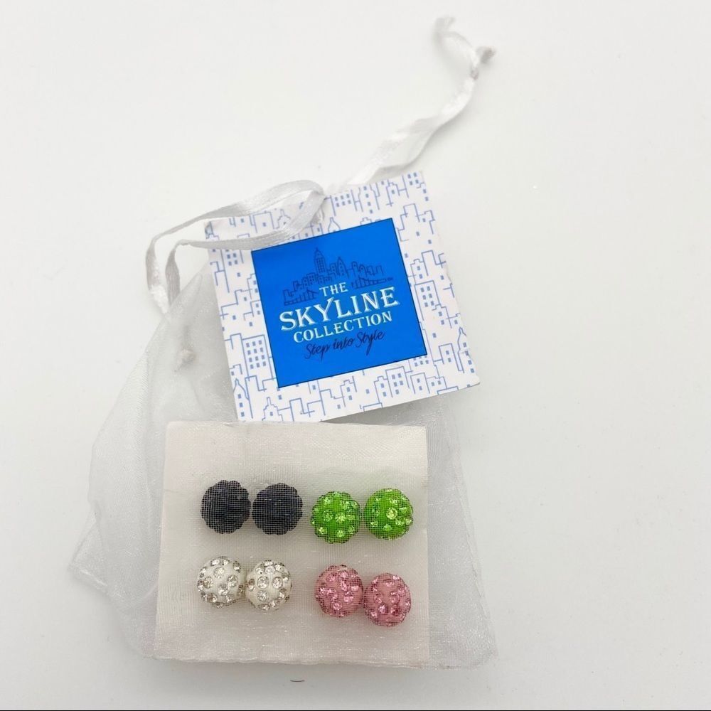 🍭6/$30 Rhinestone studded bauble earrings